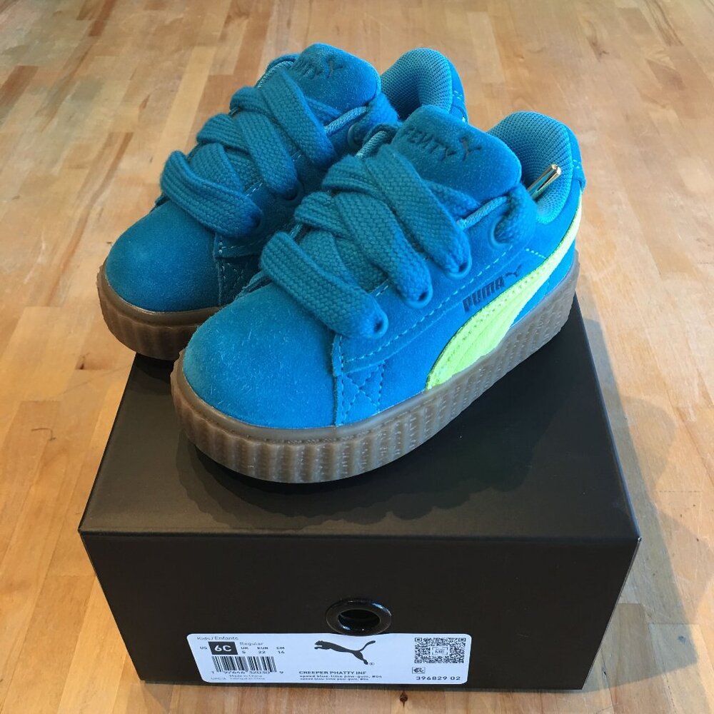 FENTY x PUMA Creeper Phatty Inf "Speed Blue/Lime Pow" 396829-02 Sz 6C